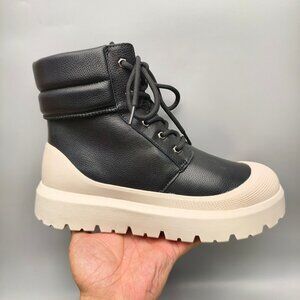 UGG Womens Black Thick-Sole Martin Boots